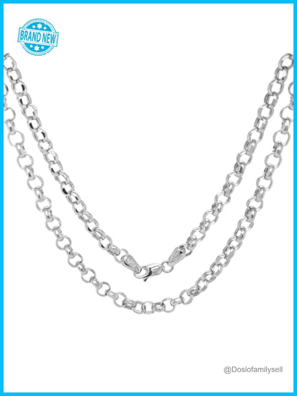 14K Yellow Gold Rolo Chain Necklace Lobster Clasp